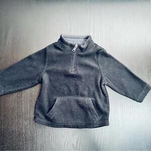 Place Black Cozy Fleece Quarter-Zip Sweatshirt